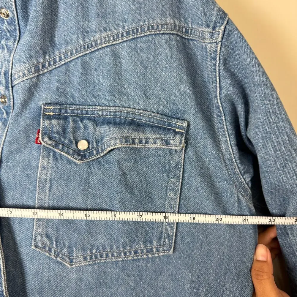 Levi’s Shirt Dorsey‎ Patchwork Western Button Down Pearl Snap S New